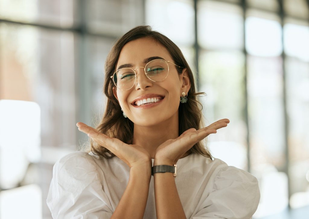 Attractive woman with a beautiful smile in a business setting