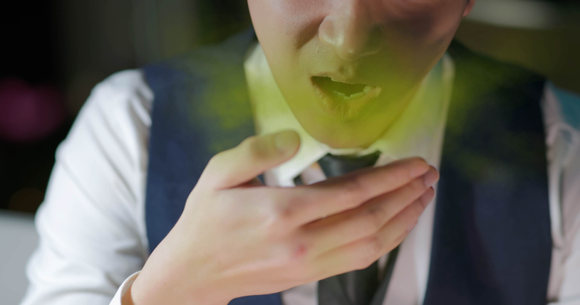 male with bad breath